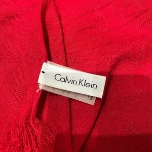 Calvin Klein red scarf (CK, print)